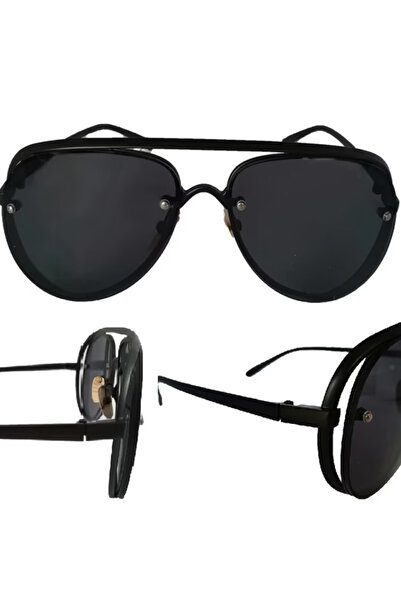 buz Men's Aviator Style Sunglasses – UV Protection, Black Lenses, Metal Frame