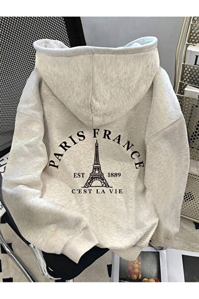 By Layina PARIS BASKILI KAPŞONLU SWEATSHIRT