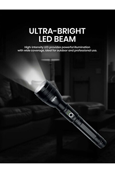 Ogera مصباح يدوي LED قابل لإعادة الشحن 3SC - مصباح تكتيكي عالي السطوع مع عمر ...