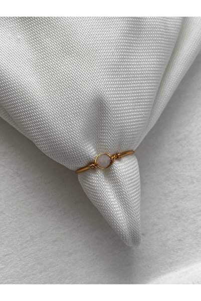 Pel Design خاتم من حجر التنزانيت بتصميم بسيط قابل للتعديل بلون ذهبي