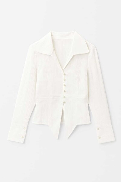 Quzu Kadın Bluz BLZ00843 Ekru