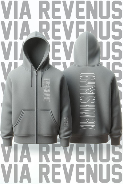 Vordevia Gym cu imprimeu Unisex 3 Thread K cu glugă Cardigan cu fermoar tricou