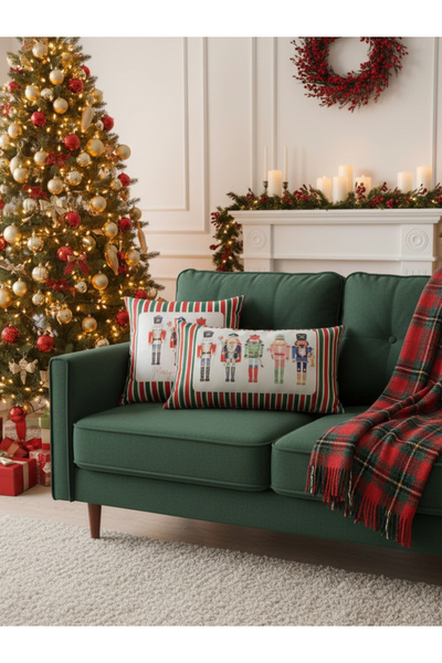 RahanDesign مجموعة أغطية وسائد من جلد الغزال بنمط الجندي الرصاصي لعيد الميلاد...