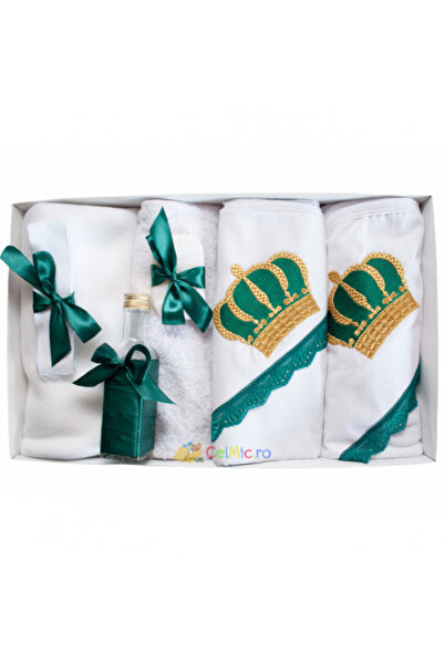 OEM Set botez 7 piese, alb, broderie personalizată „Cu dragoste de la Nași” -...