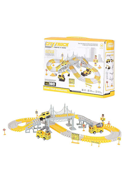 buz Set pistă de curse, 346 piese flexibile, jucărie interactivă cu mașini, p...