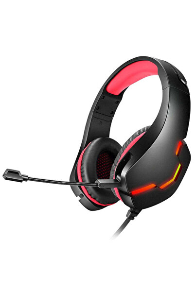 buz Wired RGB Gaming Headset with USB, Noise-Cancelling Mic, Deep Bass (Red-Black)