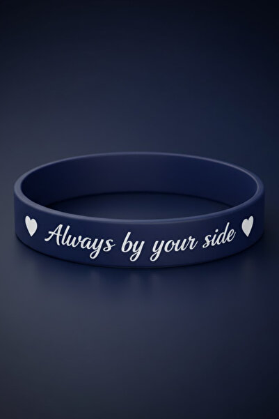 İyyaKee Women Men Silicone Bracelet Always by Your Side Written Flexible Brac...