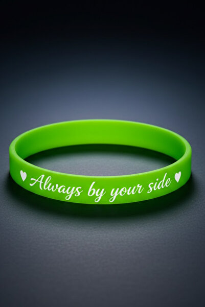 İyyaKee Women Men Silicone Bracelet Always by Your Side Written Flexible Brac...