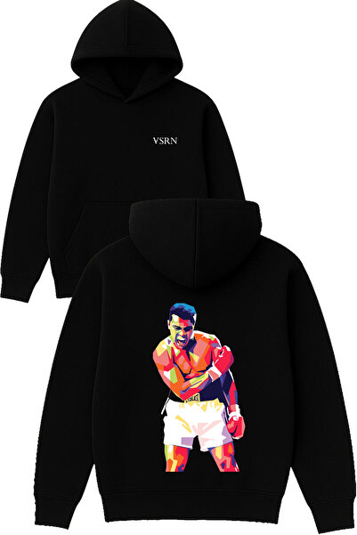 VSRN Φούτερ Champion Muhammad Ali με στάμπα σχεδίου, μεγάλου μεγέθους, μαύρο ...