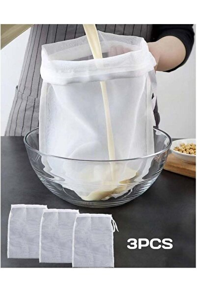 Generic 3pcs Food Grade Soy Milk Filter Bags, 200 Micron 20*30CM Fine Mesh Bag Milk Filter Bag All Purpose