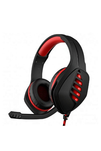 buz Gaming Headset Stereo with LED, Deep Bass, Noise-Cancelling Mic (Black-Red)