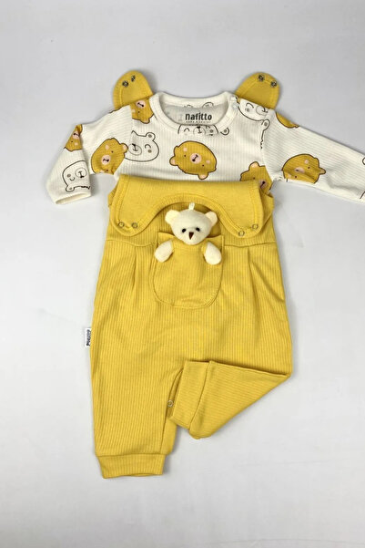 Maxi İdol Teddy Bear Baby Romper - Bodysuit and Jumpsuit – 3-6-9 Months Baby Clothing