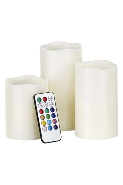 luma مجموعة شموع LED معطرة من 3 قطع مع جهاز تحكم عن بعد، متعددة الألوان