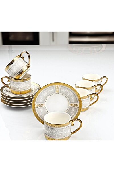 Kosova Tombul Renkli 6 Kişilik Kahve Fincan Takımı