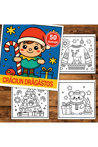 Legendary Gifts Carte de colorat, 50 de ilustrații Crăciun fericit, 106 pagini Format: A3