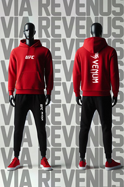 Vordevia Ufc Vnm Printed Hooded Sweatshirt and Sweatpants Unisex Sports Set