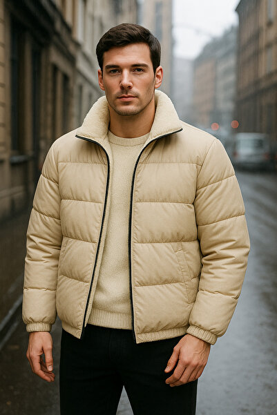 FASHION Men's Puffer Jacket Double-Sided Wearable Coat
