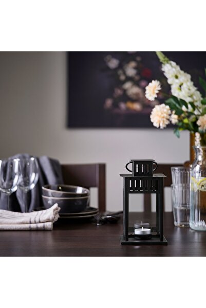 IKEA Lantern For Tealight, In/Outdoor Black, 20cm