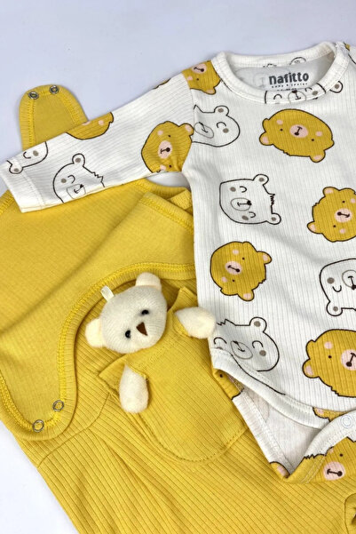 Maxi İdol Teddy Bear Baby Romper - Bodysuit and Jumpsuit – 3-6-9 Months Baby Clothing