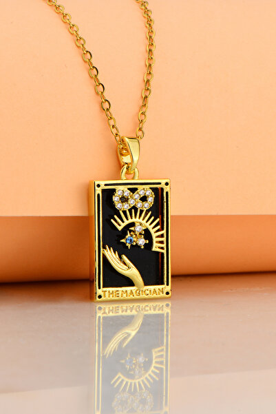 Cosmia Shine قلادة الساحر تاروت - قلادة نسائية من الفولاذ المقاوم للصدأ باللو...