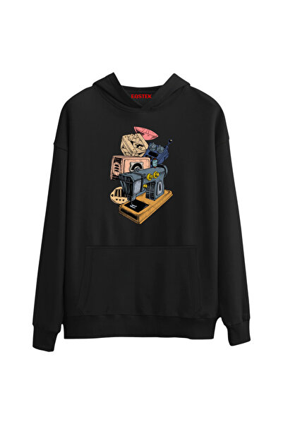 Eastek تصميم ماكينة الخياطة 3 خيوط Ş مبطن بالصوف K بغطاء رأس هوديي للجنسين، ل...