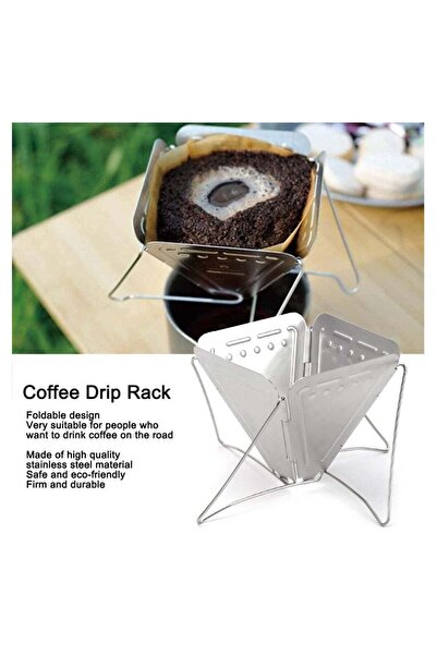 Generic Collapsible Stainless Steel Pour Over Coffee Dripper - Reusable Cone Filter Holder for Home, Office