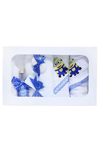 OEM Set botez 7 piese - Minion brodat - Alb-Albastru - TPB-54