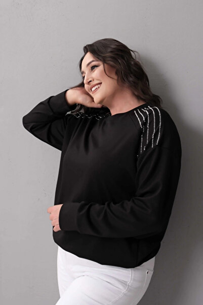 aytemas Shoulders Stone Printed Sweatshirt