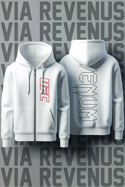 Vordevia Ζακέτα με φερμουάρ UFC με τύπωμα Unisex 3 Thread K με κουκούλα