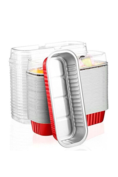 Generic Excefore Aluminum Foil Bread Pans,50pcs 6.8oz Disposable Aluminum Foil Mini Loaf Baking Pans with L