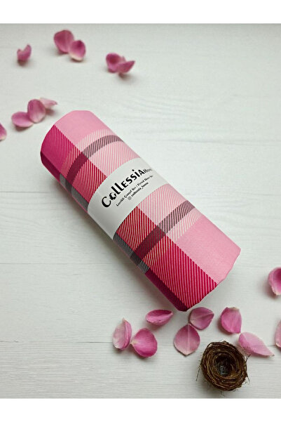 CollessiaHome 100% Cotton Poplin Plaid Patterned Double Fitted Elastic Sheet Set Bed Sheet Set