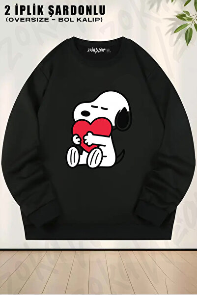 ZOKAWEAR Φούτερ με λαιμόκοψη Unisex Loose Fit Snoopy Cartoon Character με τύπ...