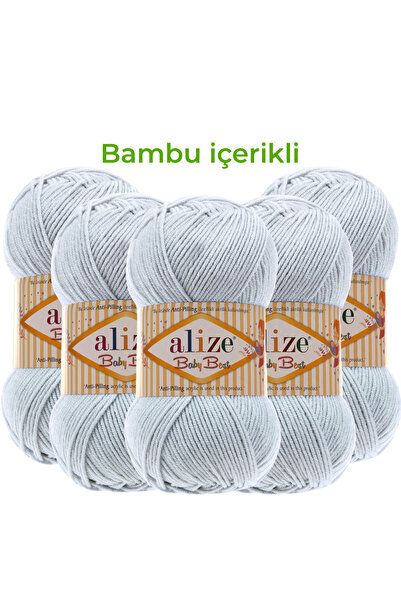 Alize Baby Best 5 Adet Bebe İpi %10 Bambu Antipiling 183 Bebe Mavi