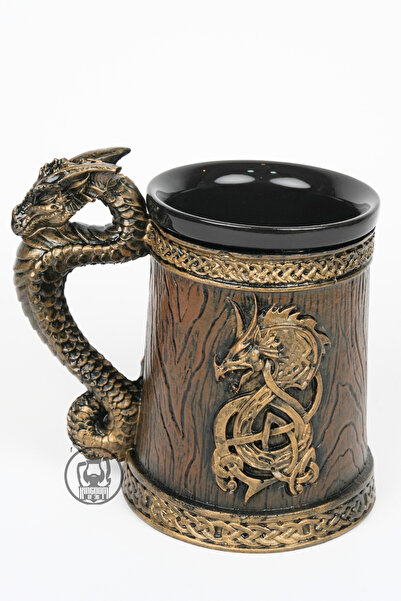 Kingdom of 3D Dragon Barrel Hand Painted Ceramic & Polyester Mug