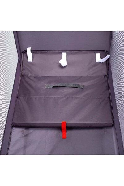 buz Folding baby crib, portable, solid and flexible design, 65 x 125 x 78 cm, gray