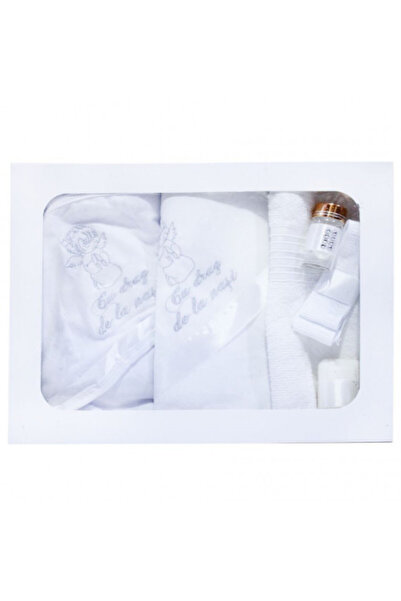 OEM Baptism set 6 pcs personalized embroidery 'With love from Godparents' Whi...