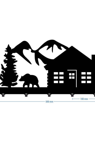 buz Suport metalic de perete – Design Natură/Munte (Negru)