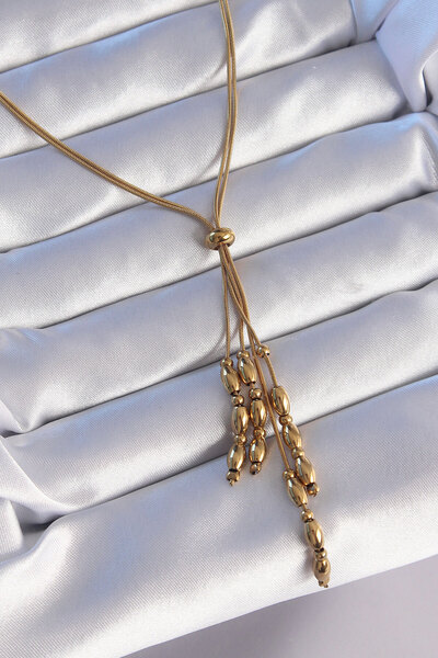 Skygo 316L Steel Gold Color Adjustable Length Dangle Model Necklace - Tj-Bko8885