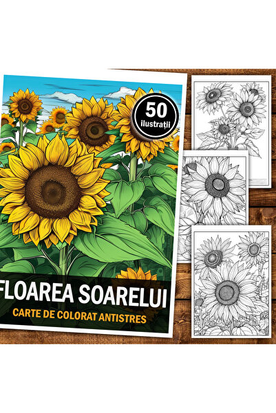 Legendary Gifts Книга за рисуване, 50 илюстрации, Слънчоглед