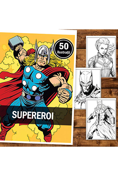 Legendary Gifts Книжка за оцветяване, 50 илюстрации, Супергерои