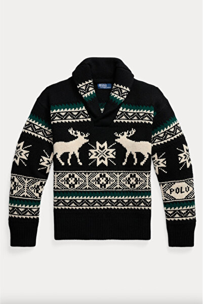 Polo Ralph Lauren Wool-Blend Elk-Graphic Jumper