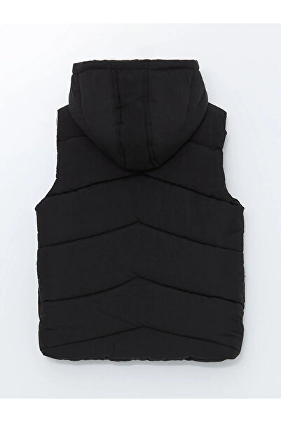 LC Waikiki Lcw Kids Black Hooded Printed Boys' Puffer Vest