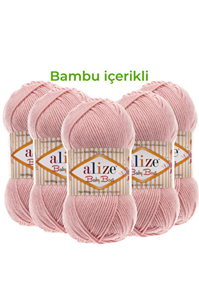 Alize Baby Best 5 Adet Bebe İpi %10 Bambu Antipiling 161 Pudra