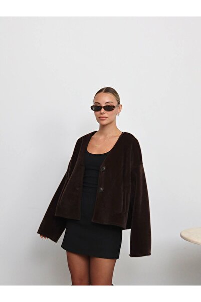 Tumtum Wear سترة كاشي كومبوزيت باللون البني المر