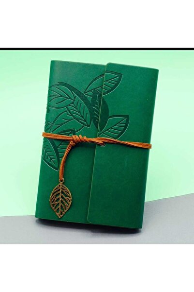 mr shopping Mr Leaf Printed Leather Covered Daily Notepad Special Design Gift Leather Covered Agenda