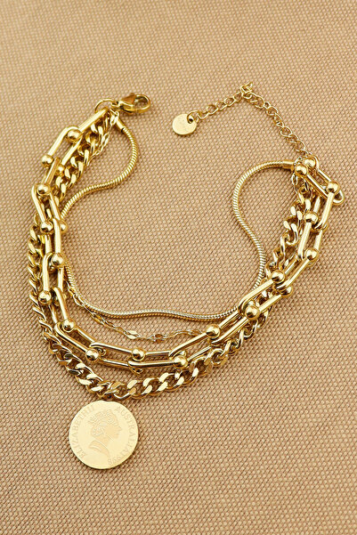 Keyifli Hayaller Çelik Bileklik - 4lü kombin 316L Çelik Kararmaz Solmaz Trend Çelik Bileklik 16+5 cm