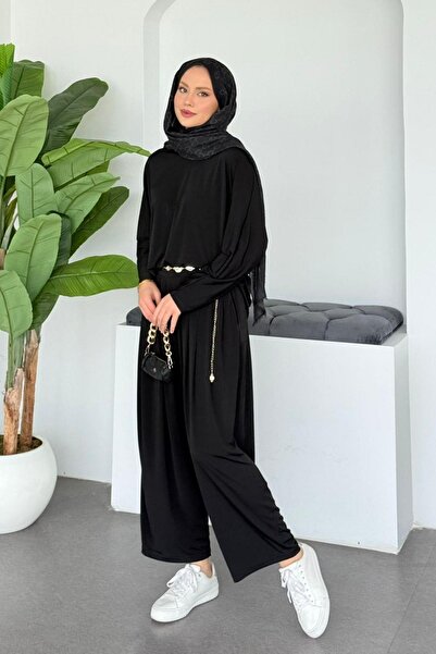 Hazamoda طقم روزا ساندي باللون الأسود