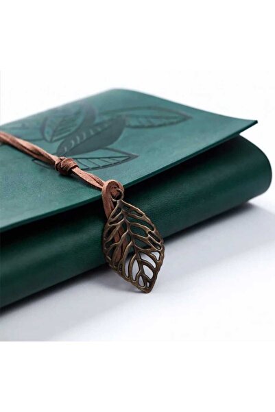 mr shopping Mr Leaf Printed Leather Covered Daily Notepad Special Design Gift Leather Covered Agenda