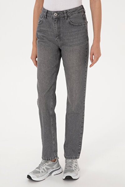 U.S. Polo Assn. Kadın Gri Straight Fit Jean Pantolon 50316569-DN0025