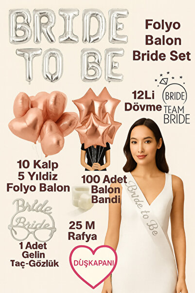 düskapanıparti Bride To Be Folyo Balon Gelin Bekarlığa Veda Parti Malzemeleri...